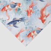 Japanse Blauwe Koi Vis Decoupage Tissuepapier (Detail)