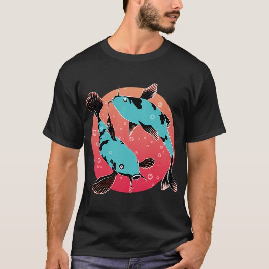 Japanse Blauwe Koi Vis T-shirt (Voorkant)