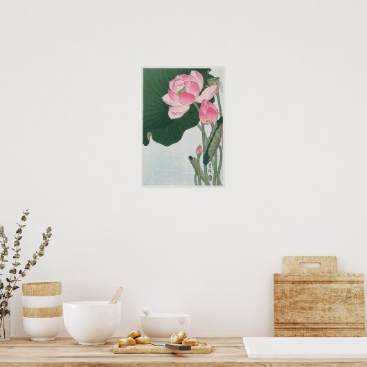  Japanse bloeiende Lotus Flowers Poster (Keuken)