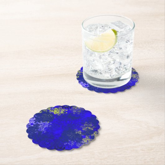 Japanse bloem blauwe patronen kartonnen onderzetters (Insitu)