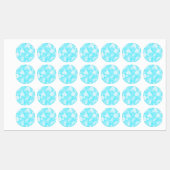 Japanse bloem blauwe patronen labels (Vel)