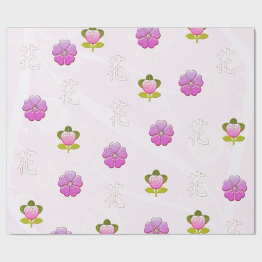 Japanse bloem cadeaupapier (Vlak)