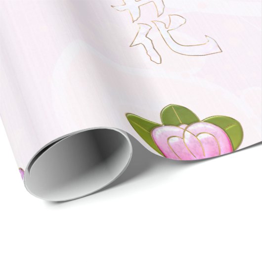 Japanse bloem cadeaupapier (Rol Hoek)