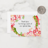 Japanse bloem dank u kaarten notitiekaartje (Voorkant / Achterkant in situ)