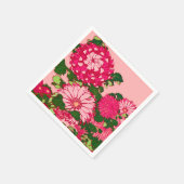 Japanse Bloem, Fuchsia en Coral Pink Servetten (Hoek)