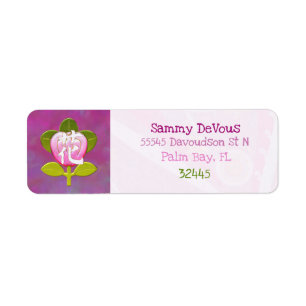 Japanse bloem gejuweld 2 etiket