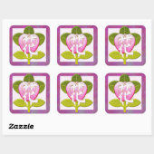 Japanse bloem gejuweld 2 vierkante sticker (Vel)