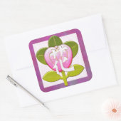 Japanse bloem gejuweld 2 vierkante sticker (Envelop)