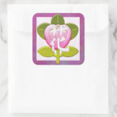 Japanse bloem gejuweld 2 vierkante sticker (Tas)