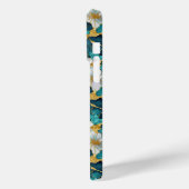 Japanse Bloem Teal Goud Case-Mate iPhone Case (Achterkant / Links)
