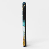 Japanse Bloem Teal Goud Case-Mate iPhone Case (Achterkant/links)