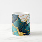 Japanse Bloem Teal Goud Koffiemok (Center)
