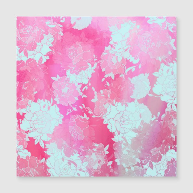 Japanse bloemen blauwe patronen (Voorkant)