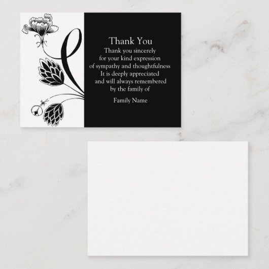 Japanse bloemen dank u kaarten notitiekaartje (Voorkant / Achterkant)