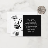 Japanse bloemen dank u kaarten notitiekaartje (Voorkant / Achterkant in situ)