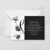 Japanse bloemen dank u kaarten notitiekaartje (Voorkant)