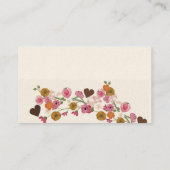 Japanse bloemen en harten Visitekaartje (Achterkant)