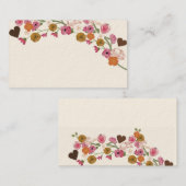 Japanse bloemen en harten Visitekaartje (Voorkant / Achterkant)