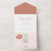 Japanse Bloemen Handgetekende Verjaardag Uitnodigi All In One Uitnodiging (Binnen)