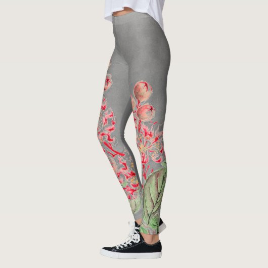 JAPANSE BLOEMEN IN ROZE EN GRIJZE LEGGINGS (Links)