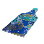 Japanse Bloemen Kersenbloesem Goud Blauw Glas Snijplank (Hoek)