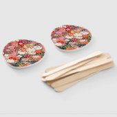 Japanse Bloemen Kersenbloesem Wit Rood Handwaaier (Niet-gemonteerd)