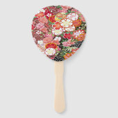 Japanse Bloemen Kersenbloesem Wit Rood Handwaaier (Voorkant)