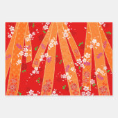 Japanse Bloemen Kimono Patroon Spring Inpakpapier Vel (Voorkant 2)