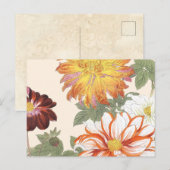  Japanse bloemen Oranje rode bloemen Briefkaart (Voorkant / Achterkant)