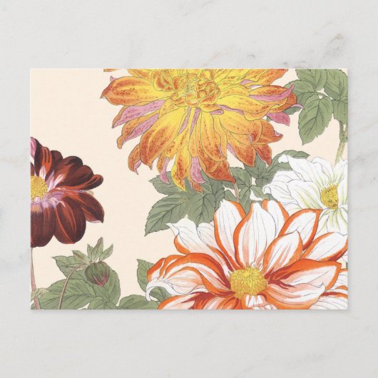  Japanse bloemen Oranje rode bloemen Briefkaart (Voorkant)