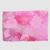 Japanse bloemen roze patronen golfhanddoek (Horizontaal)