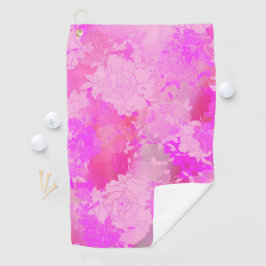 Japanse bloemen roze patronen golfhanddoek