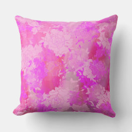 Japanse bloemen roze patronen kussen