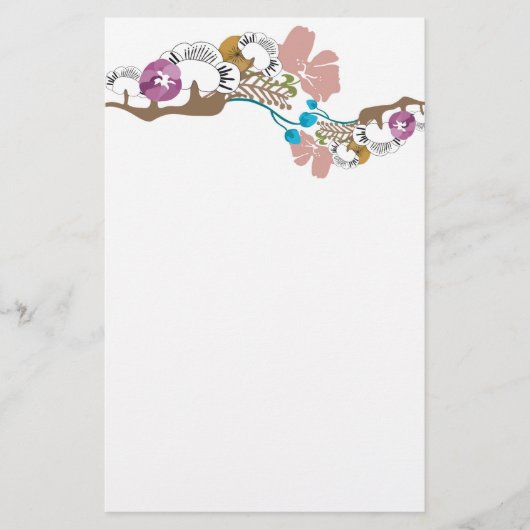 Japanse bloemen Schrijver Briefpapier (Voorkant)