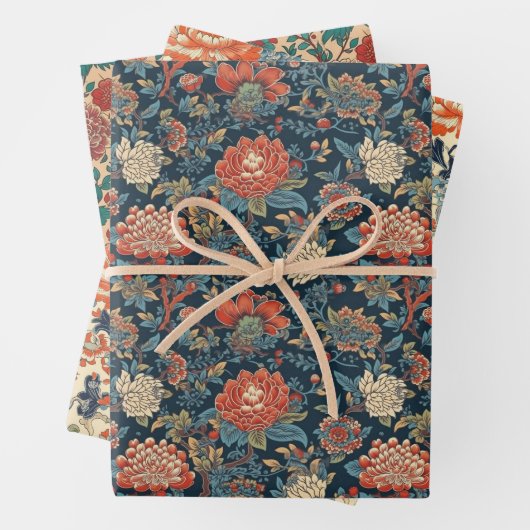 Japanse Bloemen Serie II Inpakpapier Vel (In situ)