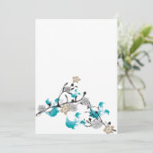 Japanse bloemen Uitnodiging (Staand voorkant)