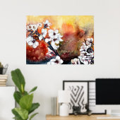 Japanse bloemen voor oraal gebruik poster (Thuiskantoor)