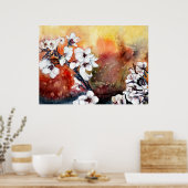 Japanse bloemen voor oraal gebruik poster (Keuken)