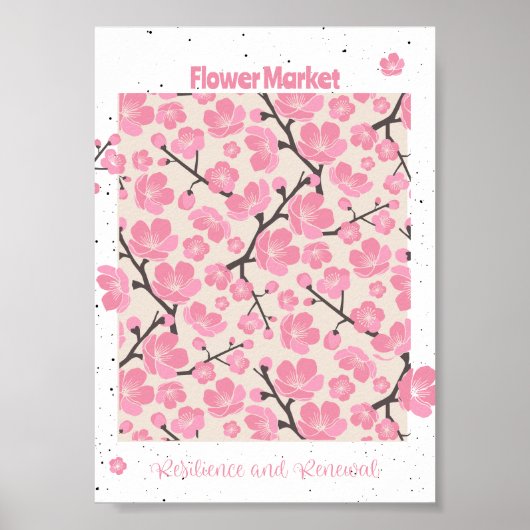 Japanse bloemenmarkt poster (Voorkant)