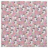 japanse bloemkolen paars stof (Swatch)