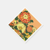 Japanse Bloemrand, Mandarijns Oranje en goud Servetten (Hoek)