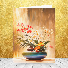 Japanse bloemschikking Ikebana Notitiekaartje