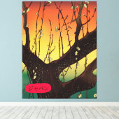 Japanse bloesem canvas afdruk (Insitu (Houten vloer))