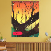 Japanse bloesem canvas afdruk (Insitu (Woonkamer))