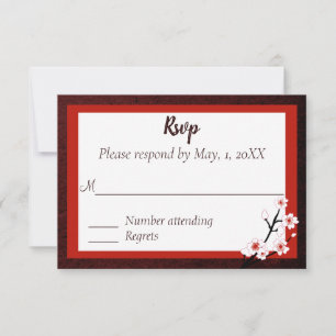 Japanse Bloesem Huwelijksreactiekaart RSVP Kaartje