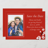 Japanse Bloesem Trouwkaart Save The Date (Voorkant / Achterkant)