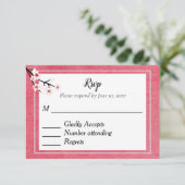 Japanse Blossom RSVP Kaartje (Staand voorkant)
