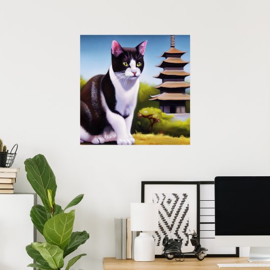 Japanse Bobtail Cat Poster (Thuiskantoor)