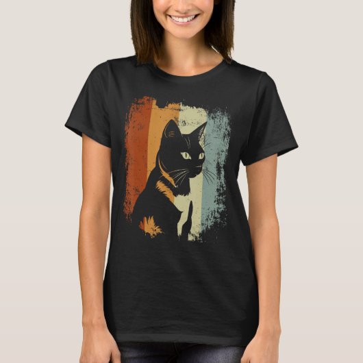 Japanse Bobtail Cat Retro Stijl T-shirt (Voorkant)