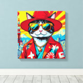 JAPANSE BOBTAIL-GROTE STADSKAT CANVAS AFDRUK (Insitu (Houten vloer))